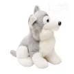 Plüss szürke husky ülő