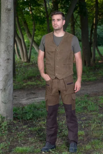 Edelwild férfi egyszínű bivalybőr mellény 50