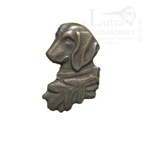 Kitűző vizslafej levéllel