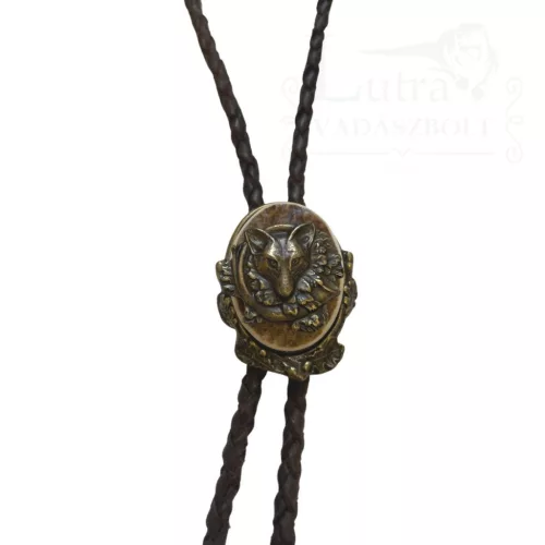 Bőr nyakkendő fonott /róka kürttel