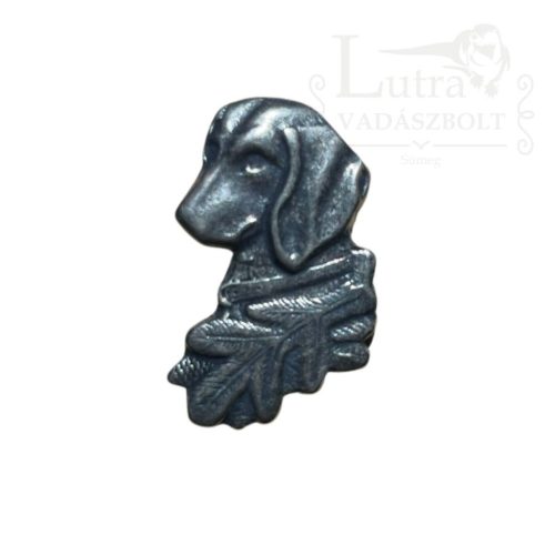 Kitűző vizslafej levéllel