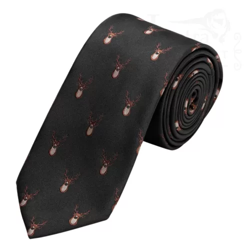 Trendhim nyakkendő szarvas motívummal fekete 7cm