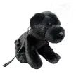 Plüss fekete labrador kutyus pórázzal 20cm