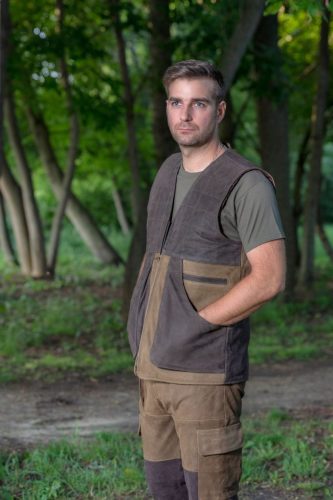 Edelwild férfi kétszínű bivalybőr mellény 2XL